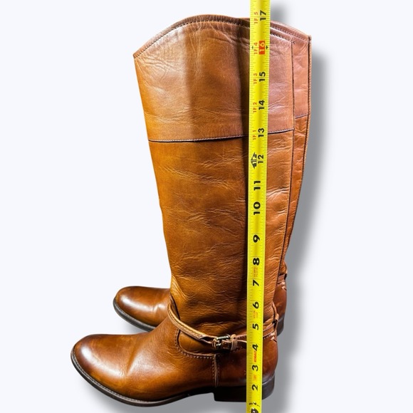 Frye Melissa Seam Boots distressed caramel color - Picture 12 of 15